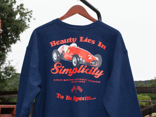 Beauty Lies In Simplicity Ferrari 500 Sweatshirt
